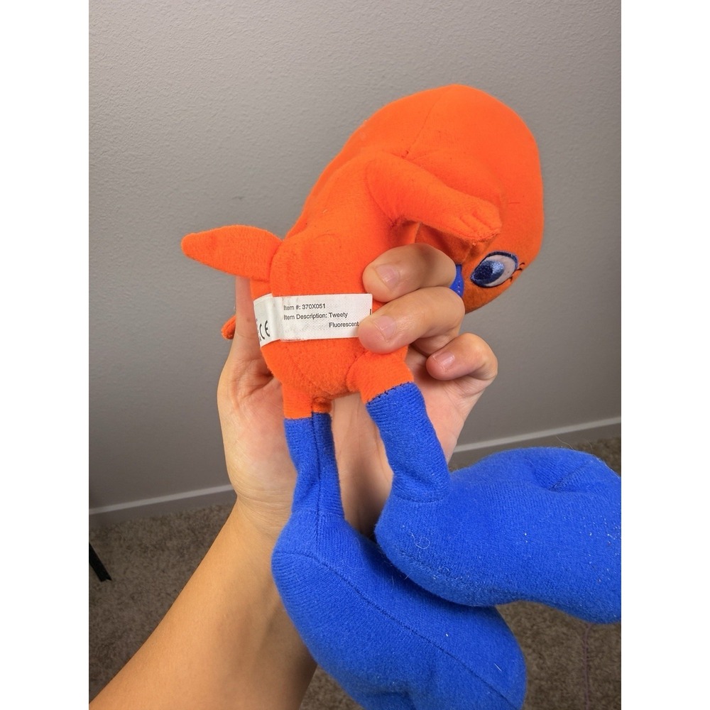 Tweety Bird Looney Tunes Warner Bros Small Plush Orange Blue VTG 2000s - Picture 5 of 6